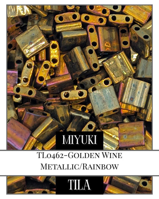 TL0462-Miyuki Tila Beads:Golden Wine M/R (7.5g pkg)