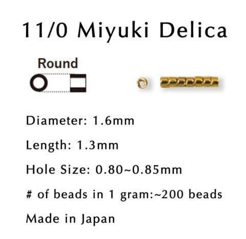 DB0204-Miyuki Delica 11/0:Medium Flesh O/L (7 gram pkg ~1400 Pcs)