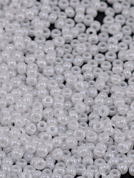 Opaque Chalkwhite Luster  | Preciosa Ornela Seed Beads | Size 10/0 | 15g Pkg  ~1425 pcs