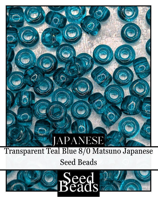 8284SB Transparent Teal Blue 8/0 (15g pkg)