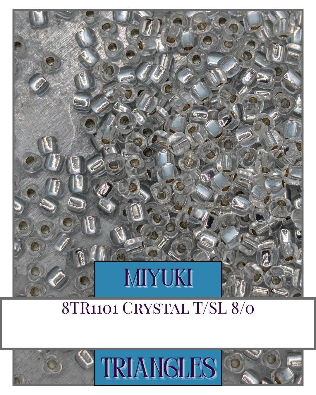 8TR1101-Miyuki Triangle Beads:Crystal T/SL (10g pkg)