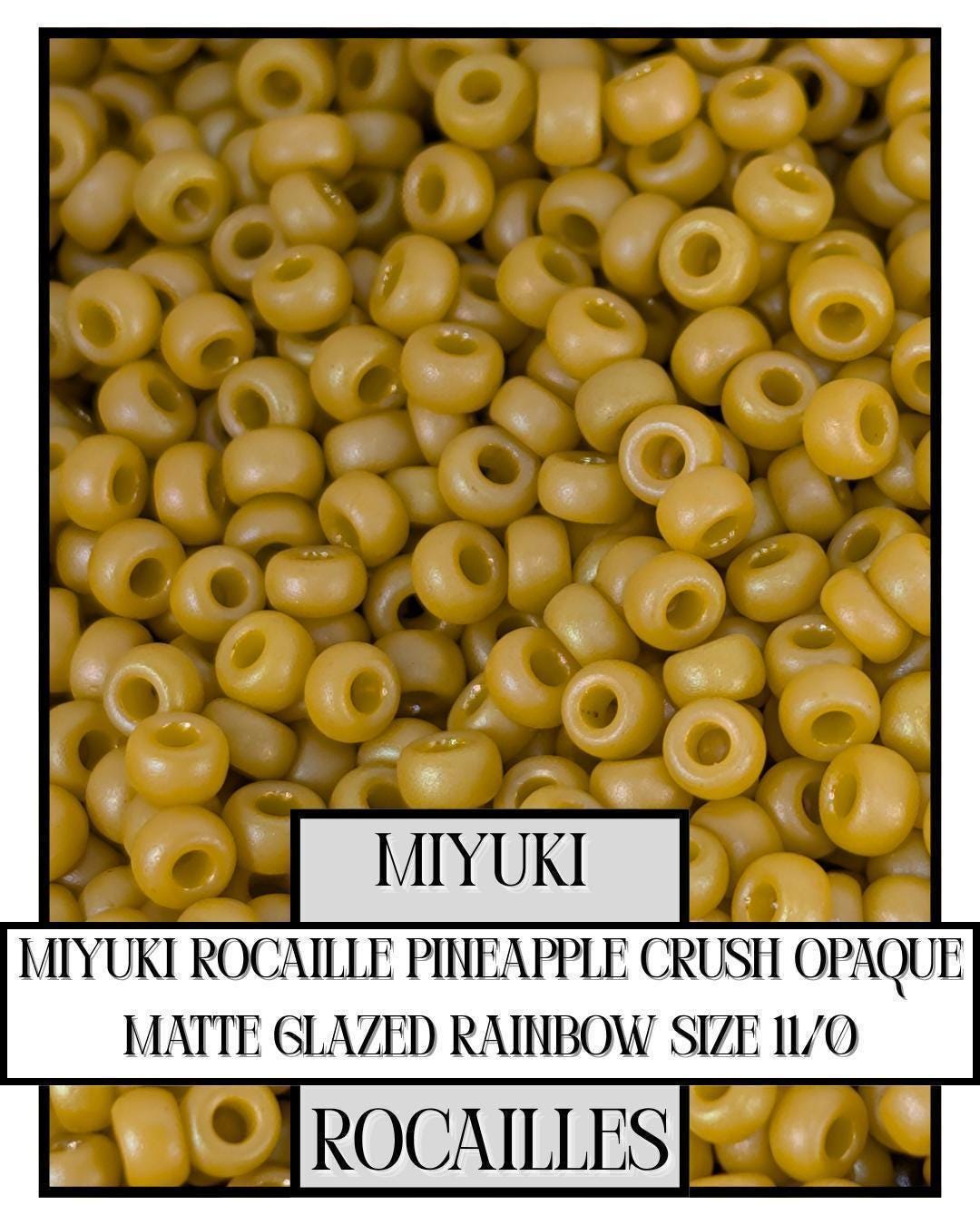 Miyuki Rocaille Beads: Pineapple Crush Opaque Matte Rainbow Glaze, Size 11/0