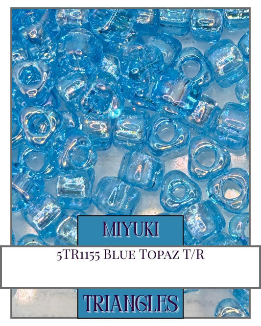 Blue Topaz Miyuki Triangle Seed Beads: Rainbow Translucent Jewelry Making