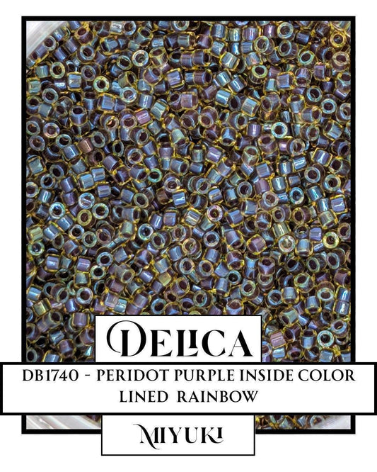 DB1740-Miyuki Delica 11/0:Peridot/Purple ICL/R (7 gram pkg ~1400 Pcs)
