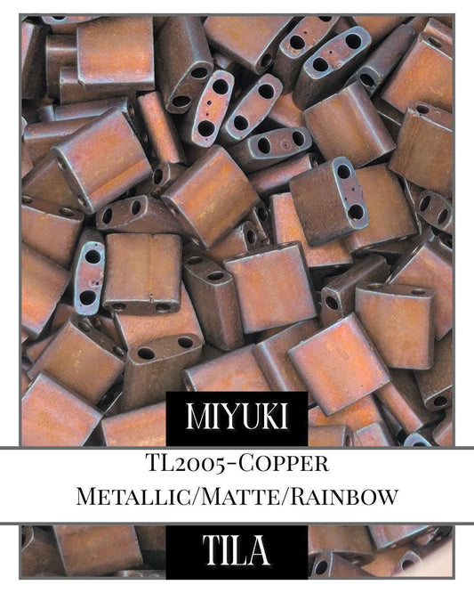 TL2005-Miyuki Tila Beads:Copper M/MA/R (7.5g pkg)