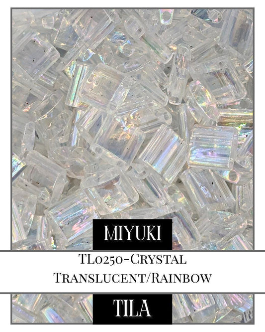 TL0250-Miyuki Tila Beads:Crystal T/R (7.5g pkg)
