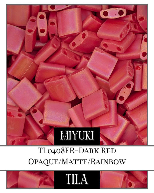 TL0408FR-Miyuki Tila Beads:Dark Red O/MA/R (7.5g pkg)