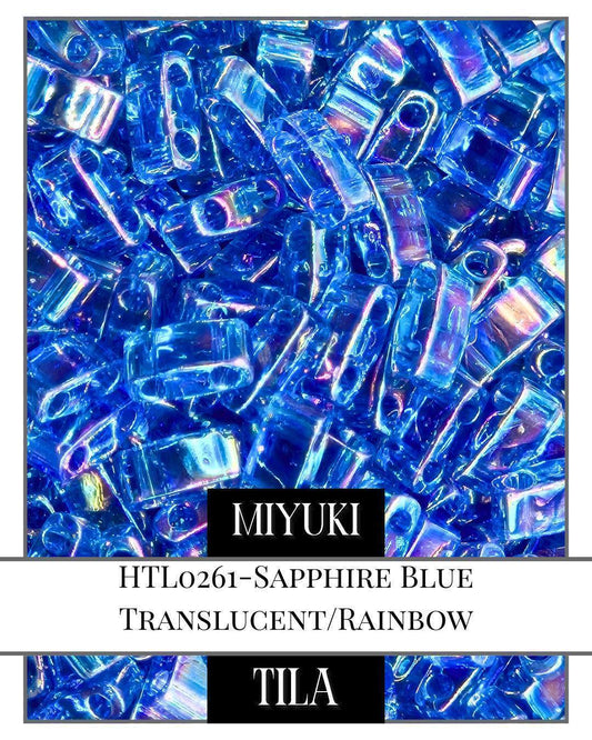 HTL0261-Miyuki Tila Beads:Sapphire Blue T/R (7.5g pkg)
