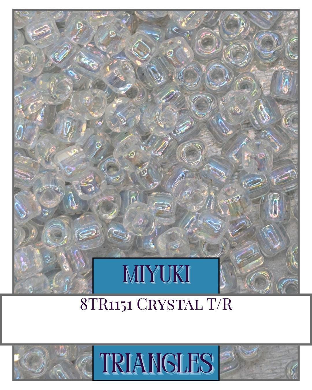 8TR1151-Miyuki Triangle Beads:Crystal T/R (10g pkg)
