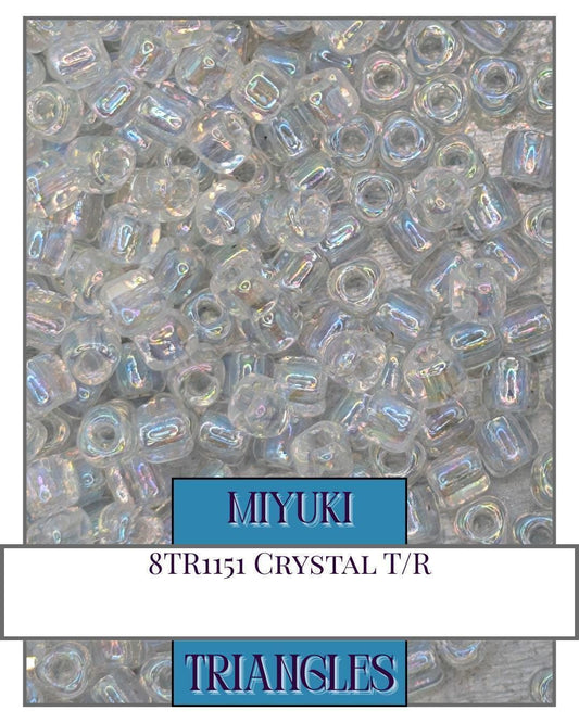 8TR1151-Miyuki Triangle Beads:Crystal T/R (10g pkg)