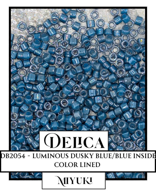 DB2054-Miyuki Delica 11/0:Luminous Dusky Blue/Blue ICL (7 gram pkg ~1400 Pcs)