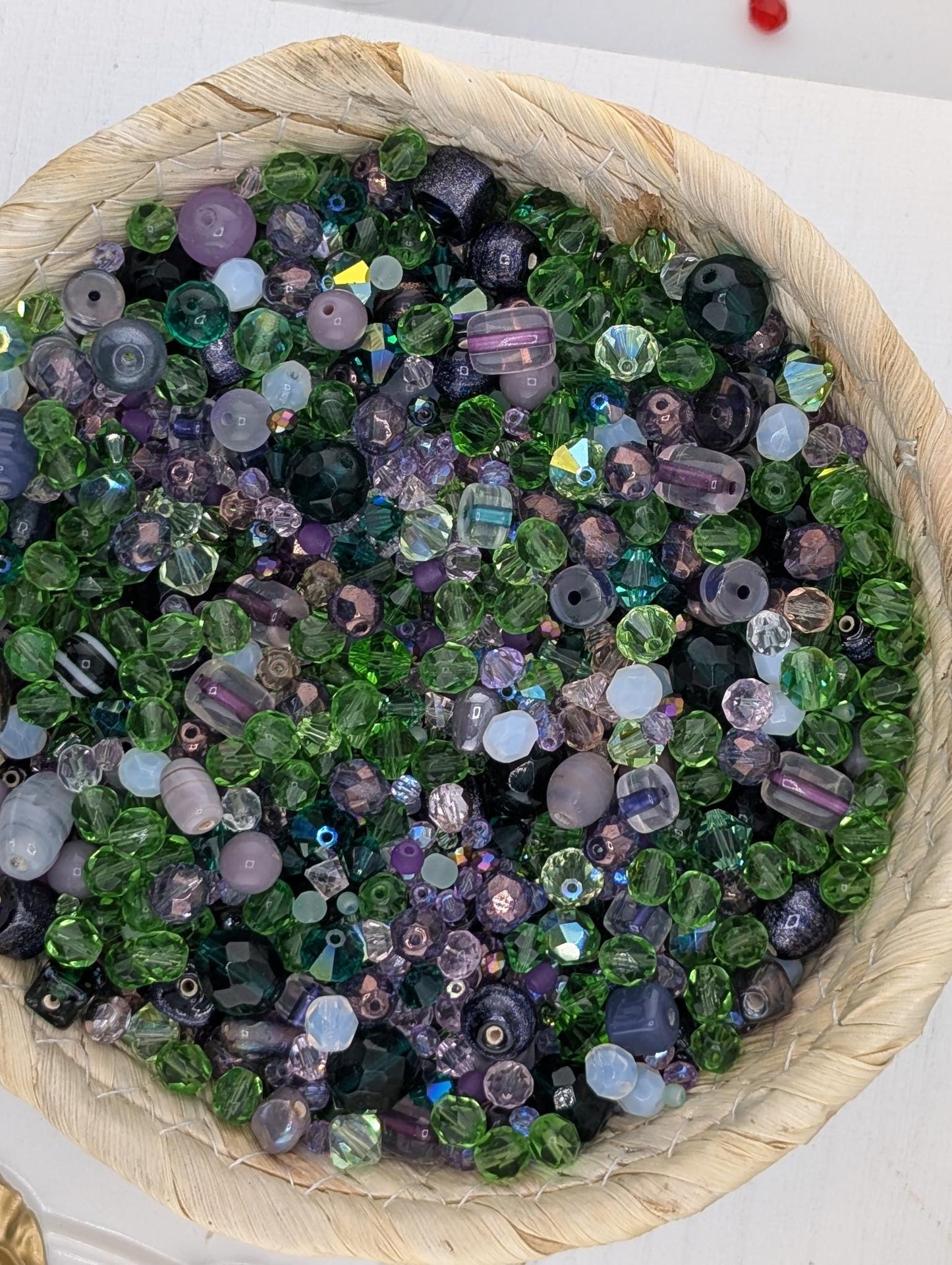 Exclusive "Twilight Garden" Bead Mix - Amethyst & Emerald Jewel Tone Glass Mix 56g