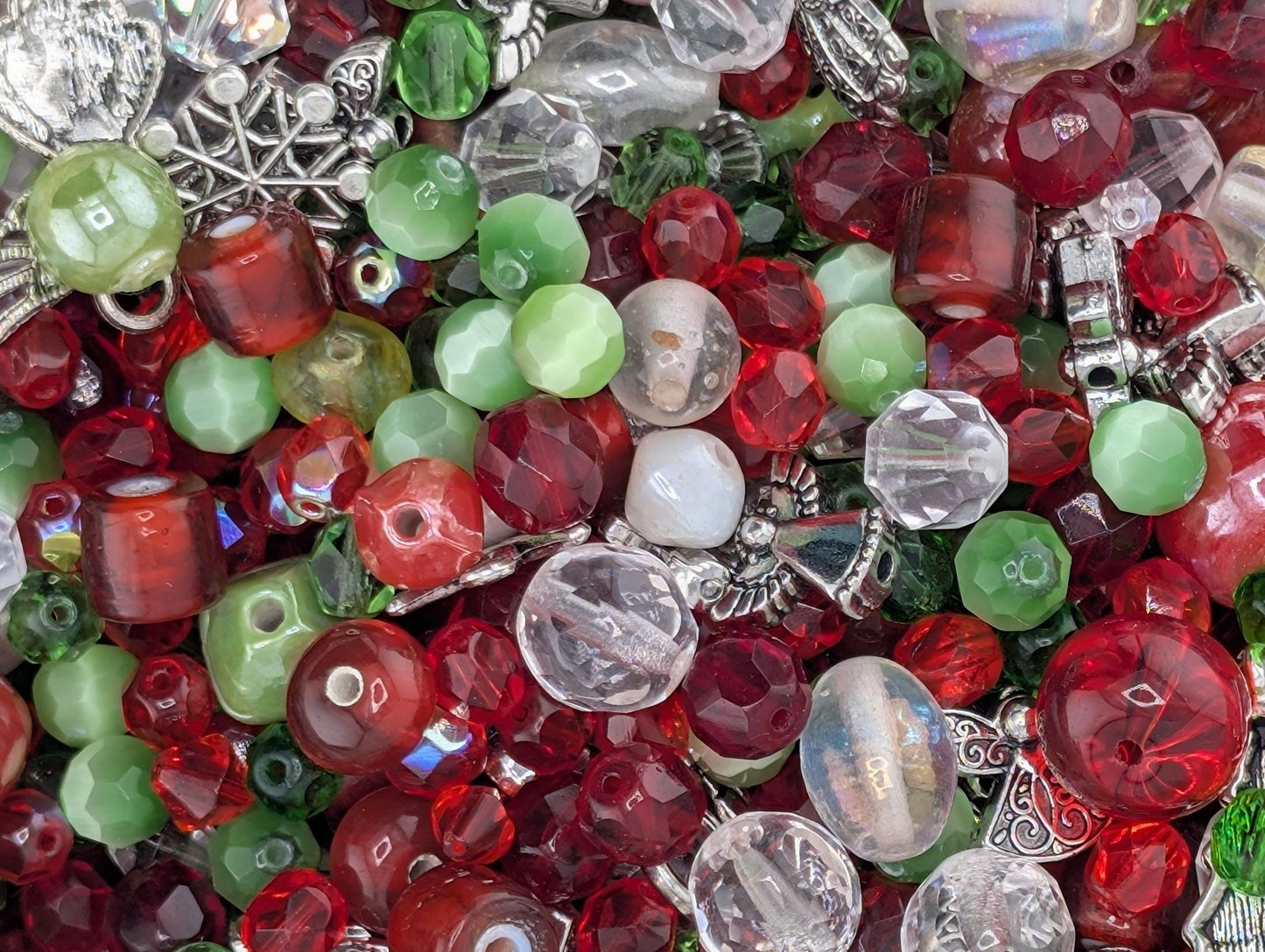 Exclusive "Twilight Garden" Bead Mix - Amethyst & Emerald Jewel Tone Glass Mix 56g