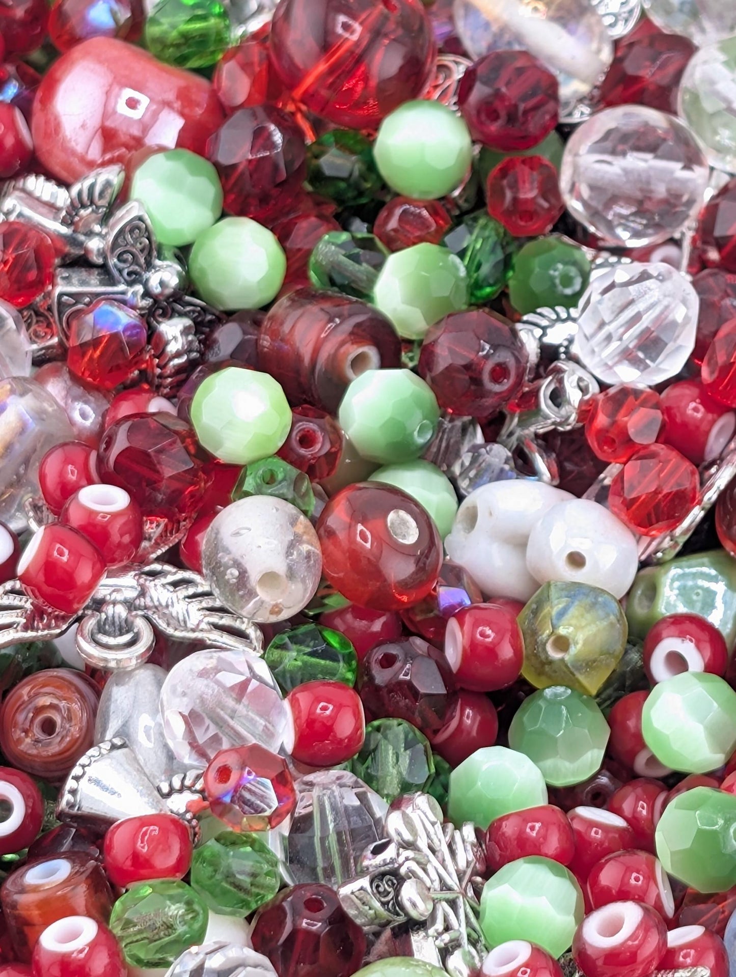 Exclusive "Twilight Garden" Bead Mix - Amethyst & Emerald Jewel Tone Glass Mix 56g