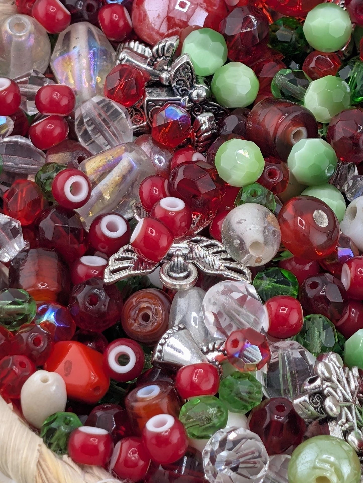 Exclusive "Twilight Garden" Bead Mix - Amethyst & Emerald Jewel Tone Glass Mix 56g
