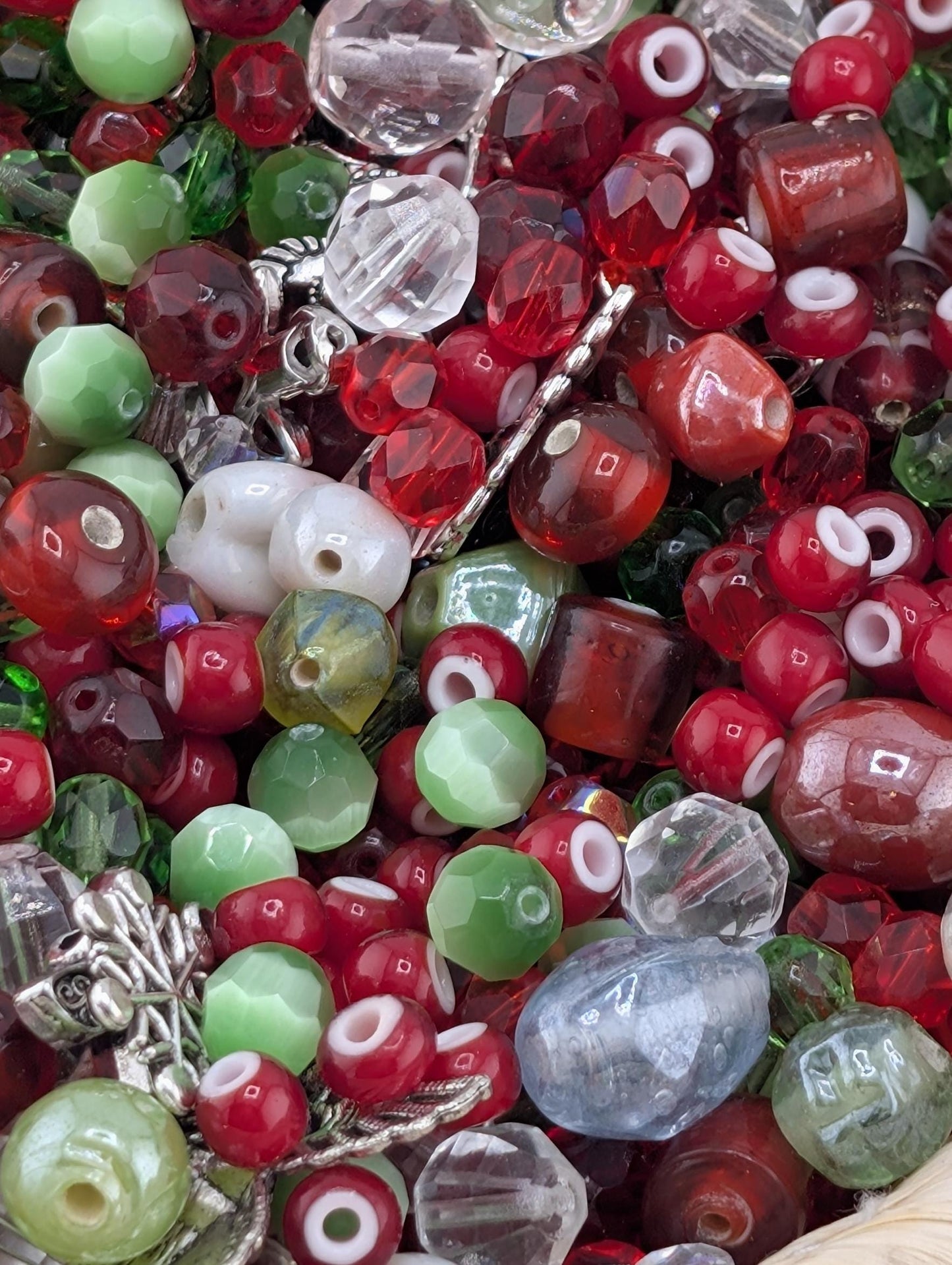 Exclusive "Twilight Garden" Bead Mix - Amethyst & Emerald Jewel Tone Glass Mix 56g