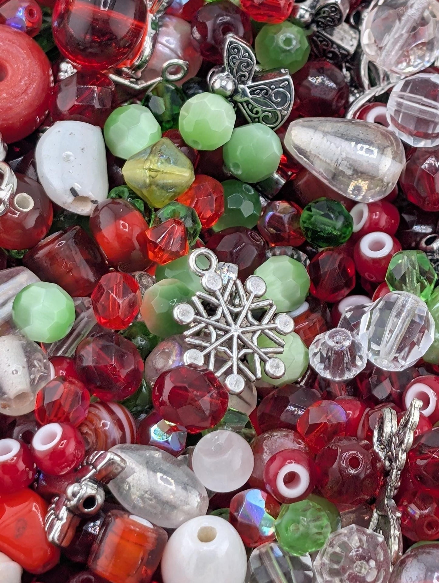 Exclusive "Twilight Garden" Bead Mix - Amethyst & Emerald Jewel Tone Glass Mix 56g