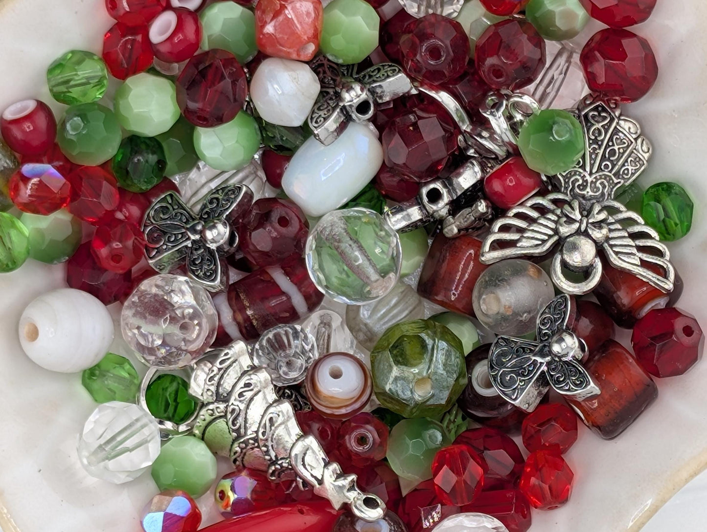 Exclusive "Twilight Garden" Bead Mix - Amethyst & Emerald Jewel Tone Glass Mix 56g
