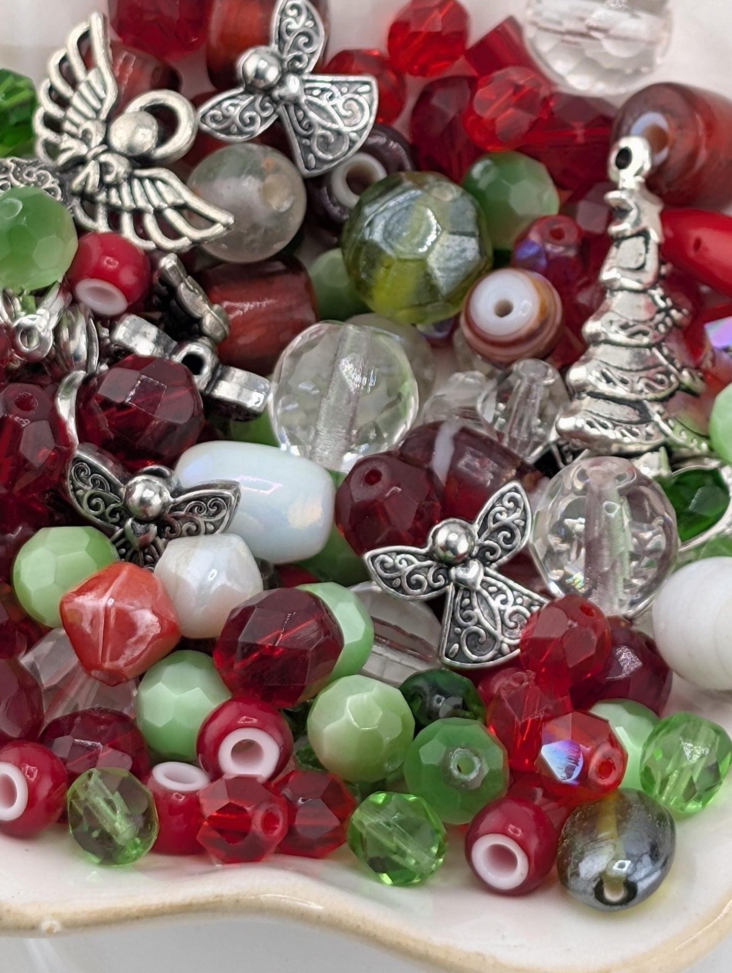 Exclusive "Twilight Garden" Bead Mix - Amethyst & Emerald Jewel Tone Glass Mix 56g