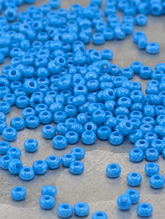 Opaque Luster Terra Dyed Dark Turquoise | Preciosa Ornela Seed Beads | Size 11/0 | 15g Pkg ~630 pcs