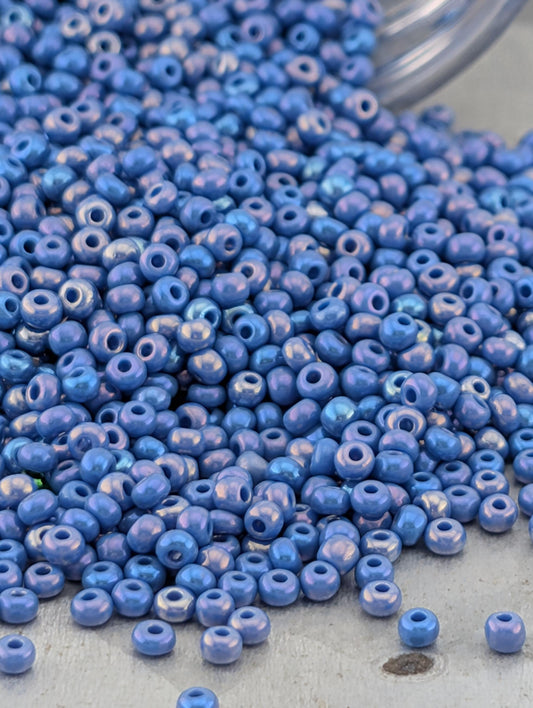 Opaque Denim Blue Rainbow | Preciosa Ornela Seed Beads | Size 11/0 | 15g Pkg ~630 pcs