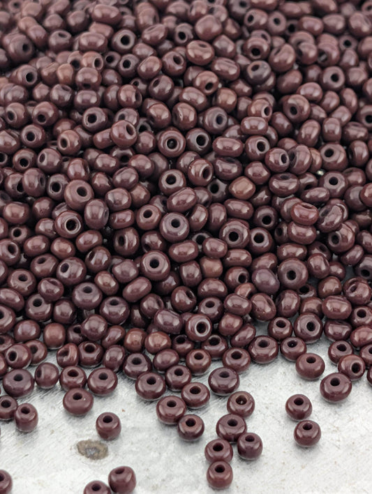 Opaque Dark Brown | Preciosa Ornela Seed Beads | Size 11/0 | 15g Pkg ~630 pcs